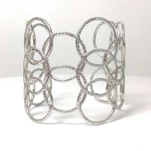 Cuff Silver Tone Bracelet